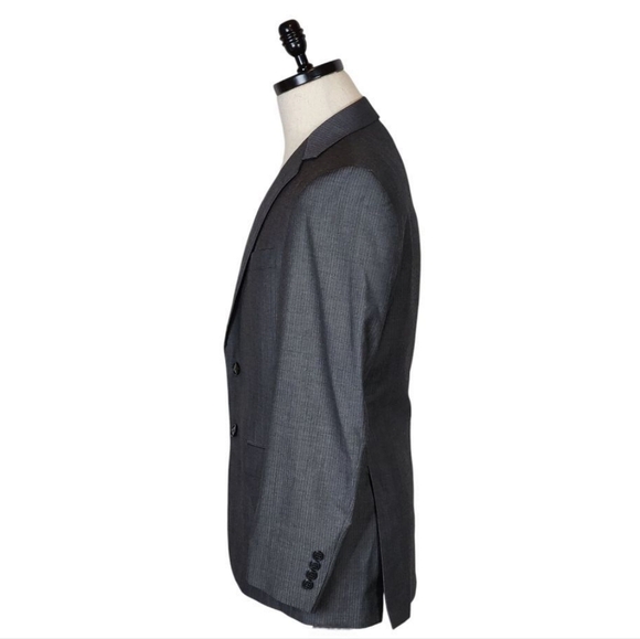 Joseph Abboud 38R Slim Fit Suit Blazer Super 120s Wool Gray Pinstripe USA - Picture 2 of 10